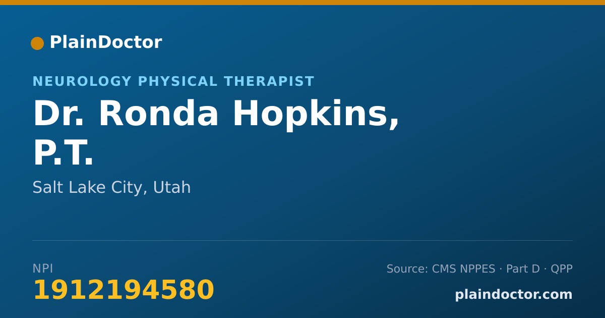 Shareable card for Ronda Hopkins, P.T. - Neurology Physical Therapist, Salt Lake City, UT