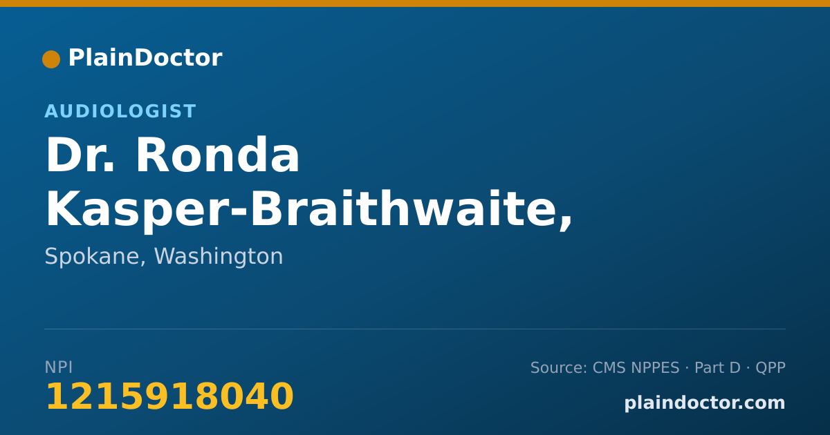 Shareable card for Ronda Kasper-Braithwaite, AUD MA - Audiologist, Spokane, WA