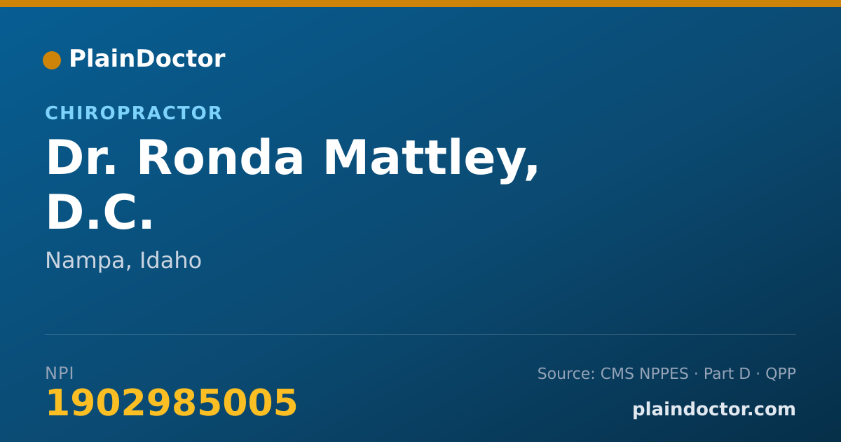 Shareable card for Ronda Mattley, D.C. - Chiropractor, Nampa, ID