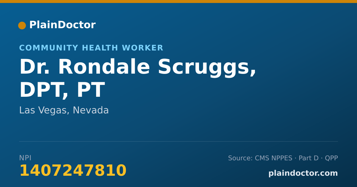 Shareable card for Rondale Scruggs, DPT, PT - Community Health Worker, Las Vegas, NV
