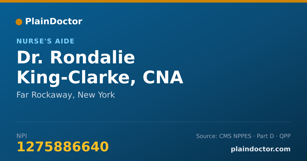 Shareable card for Rondalie King-Clarke, CNA - Nurse's Aide, Far Rockaway, NY