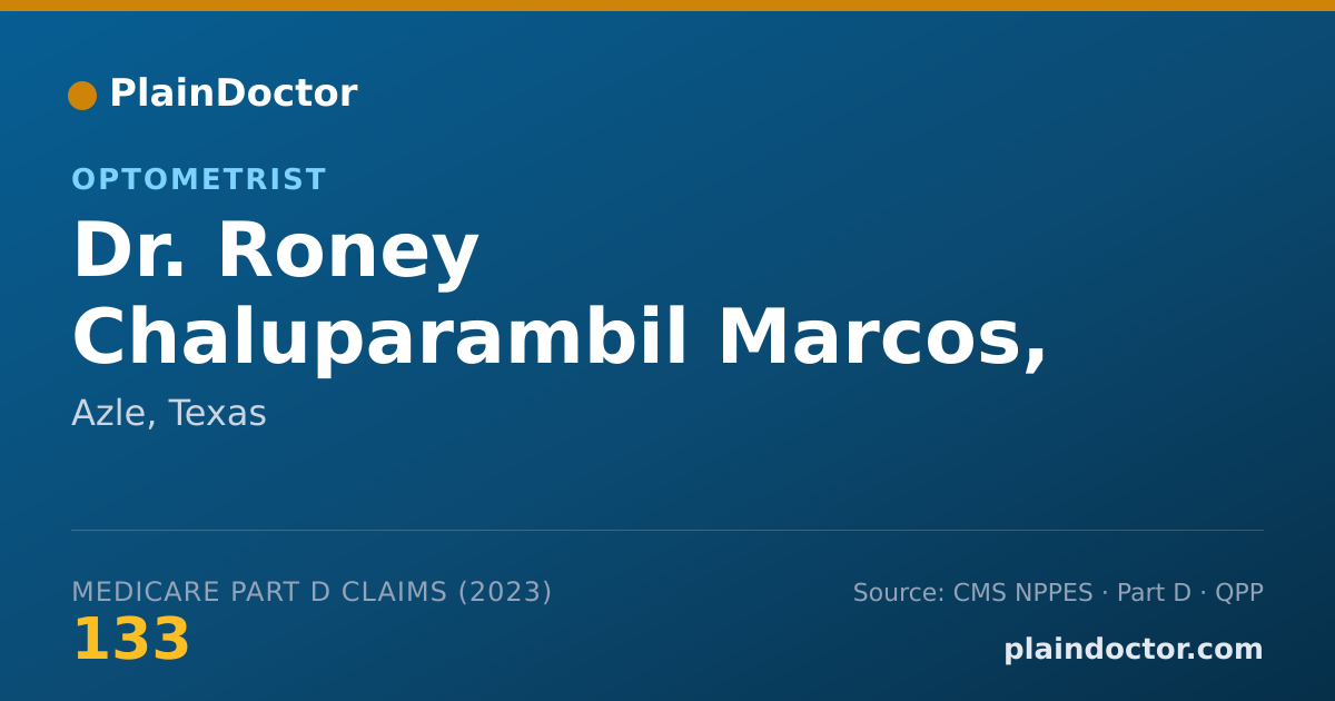 Shareable card for Roney Chaluparambil Marcos, OD - Optometrist, Azle, TX