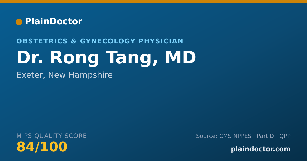 Shareable card for Rong Tang, MD - Obstetrics & Gynecology Physician, Exeter, NH