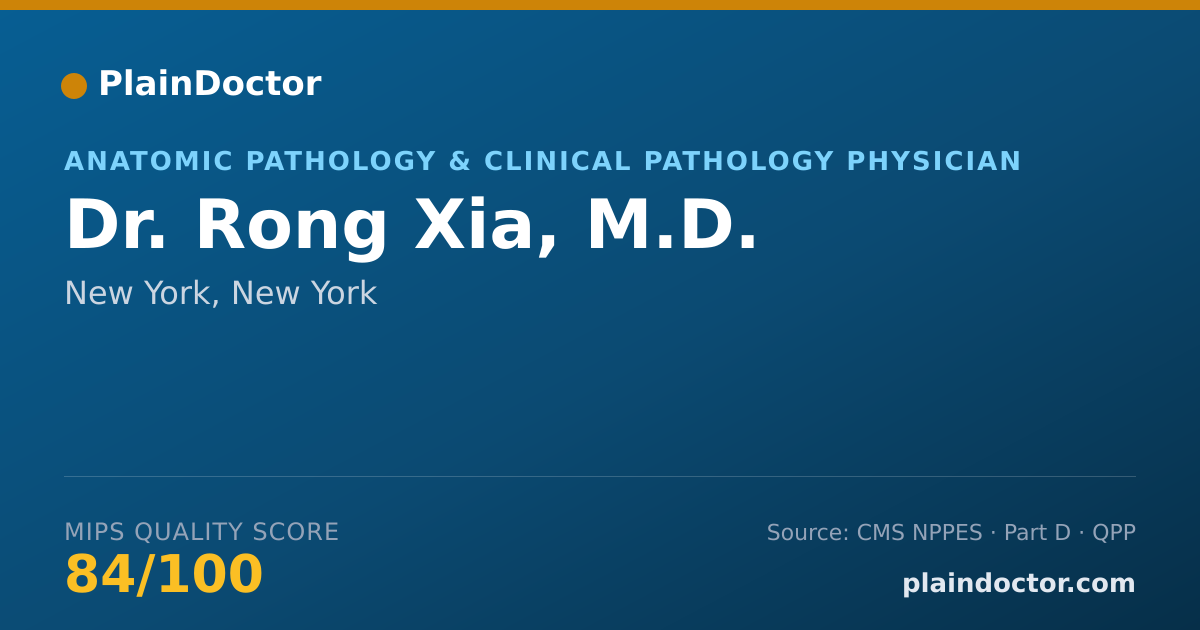 Shareable card for Rong Xia, M.D. - Anatomic Pathology & Clinical Pathology Physician, New York, NY
