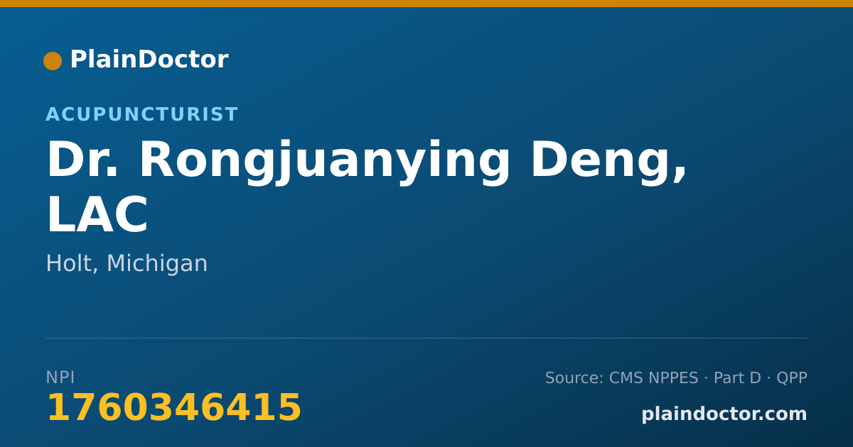 Shareable card for Rongjuanying Deng, LAC - Acupuncturist, Holt, MI