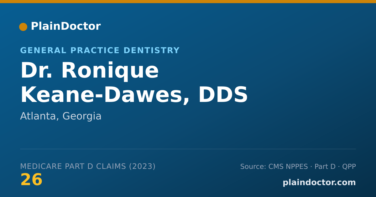 Shareable card for Ronique Keane-Dawes, DDS - General Practice Dentistry, Atlanta, GA