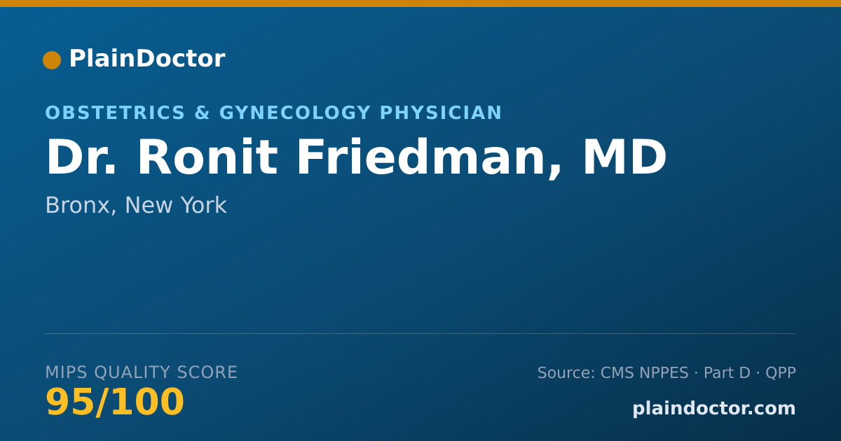 Shareable card for Ronit Friedman, MD - Obstetrics & Gynecology Physician, Bronx, NY