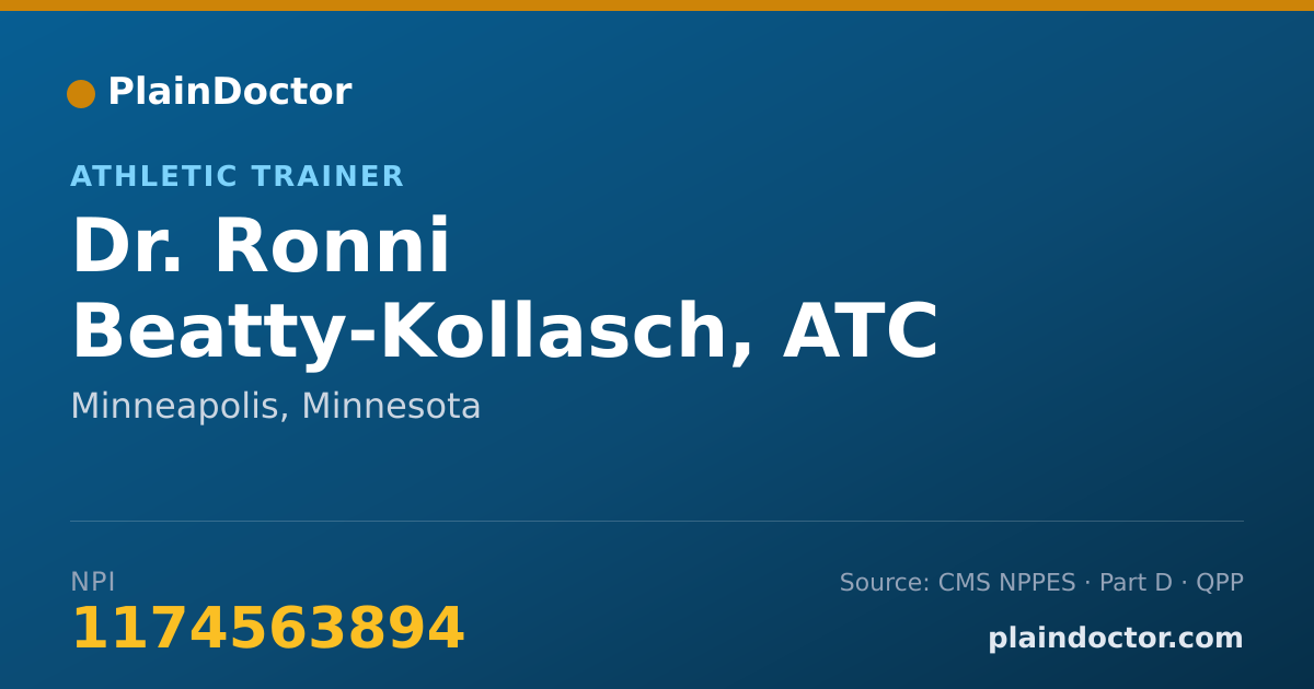 Shareable card for Ronni Beatty-Kollasch, ATC - Athletic Trainer, Minneapolis, MN