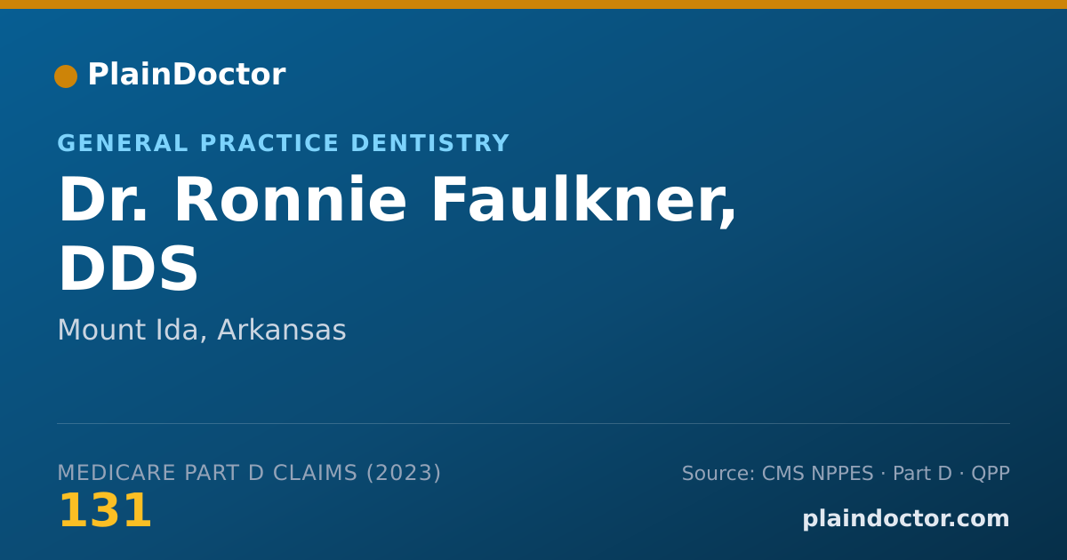 Shareable card for Ronnie Faulkner, DDS - General Practice Dentistry, Mount Ida, AR