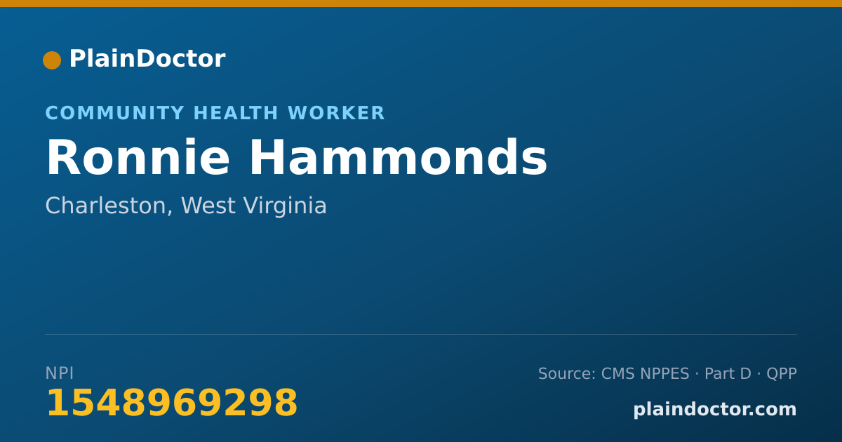 Shareable card for Ronnie Hammonds - Community Health Worker, Charleston, WV