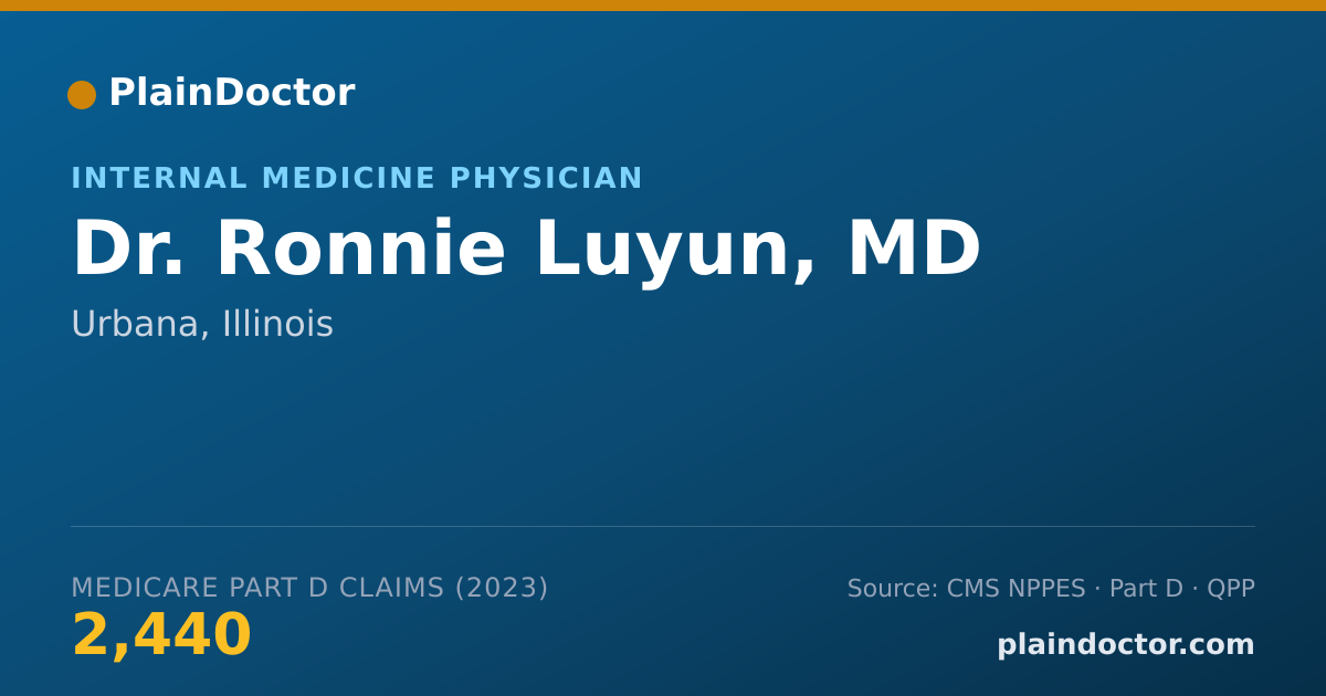 Shareable card for Ronnie Luyun, MD - Internal Medicine Physician, Urbana, IL