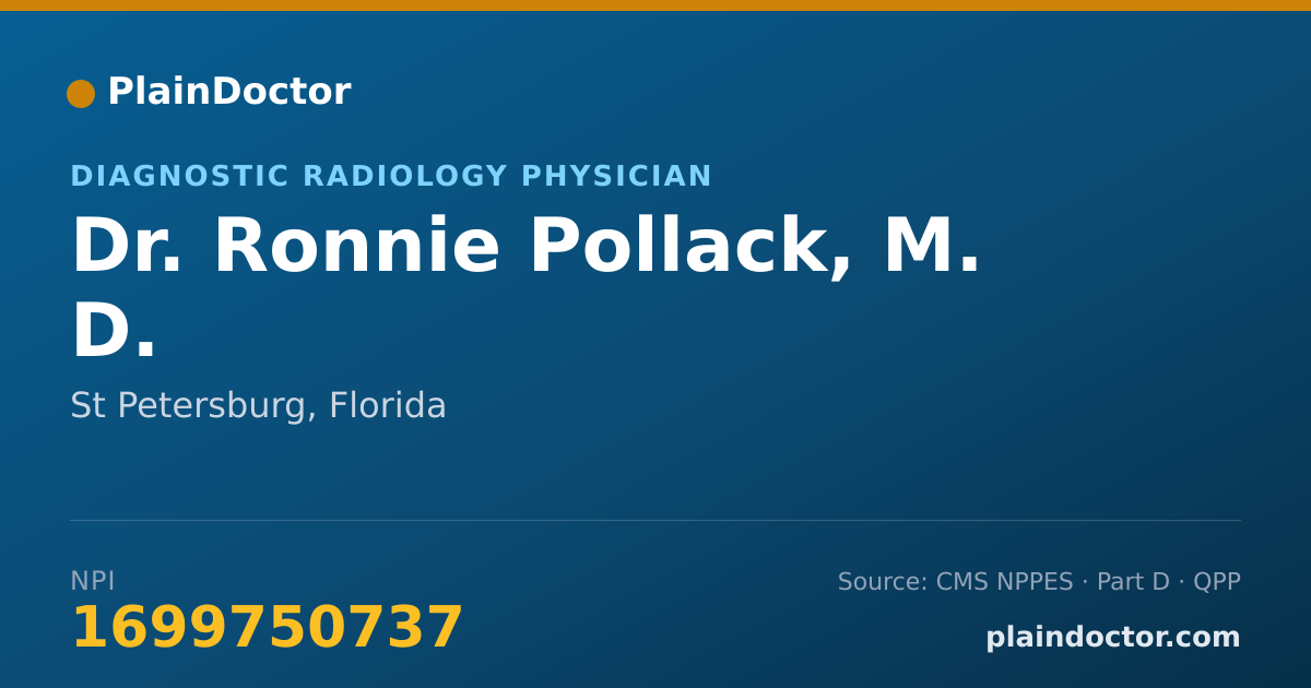 Shareable card for Ronnie Pollack, M. D. - Diagnostic Radiology Physician, St Petersburg, FL