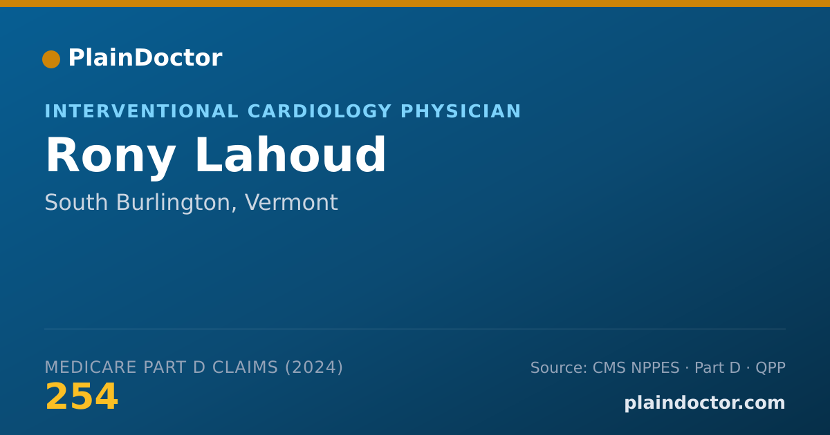 Shareable card for Rony Lahoud - Cardiovascular Disease Physician, South Burlington, VT