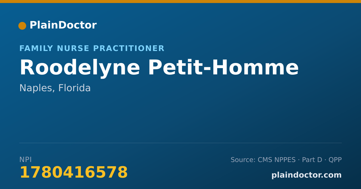 Shareable card for Roodelyne Petit-Homme - Family Nurse Practitioner, Naples, FL