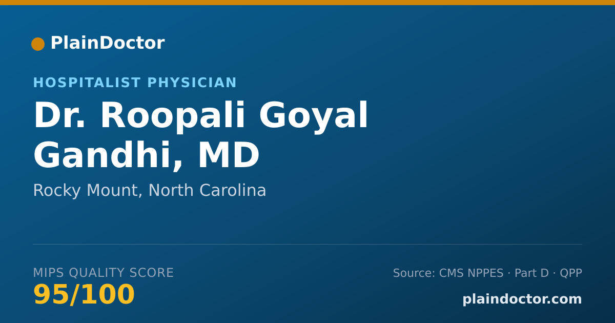 Shareable card for Roopali Goyal Gandhi, MD - Hospitalist Physician, Rocky Mount, NC