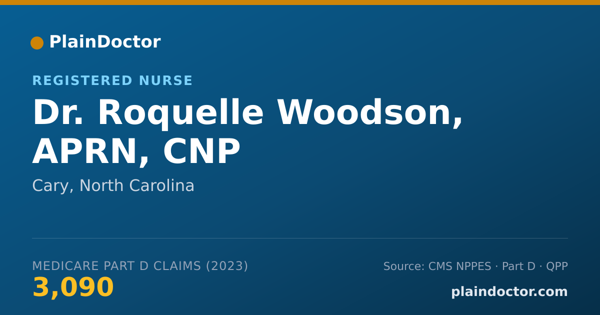 Shareable card for Roquelle Woodson, APRN, CNP - Registered Nurse, Cary, NC