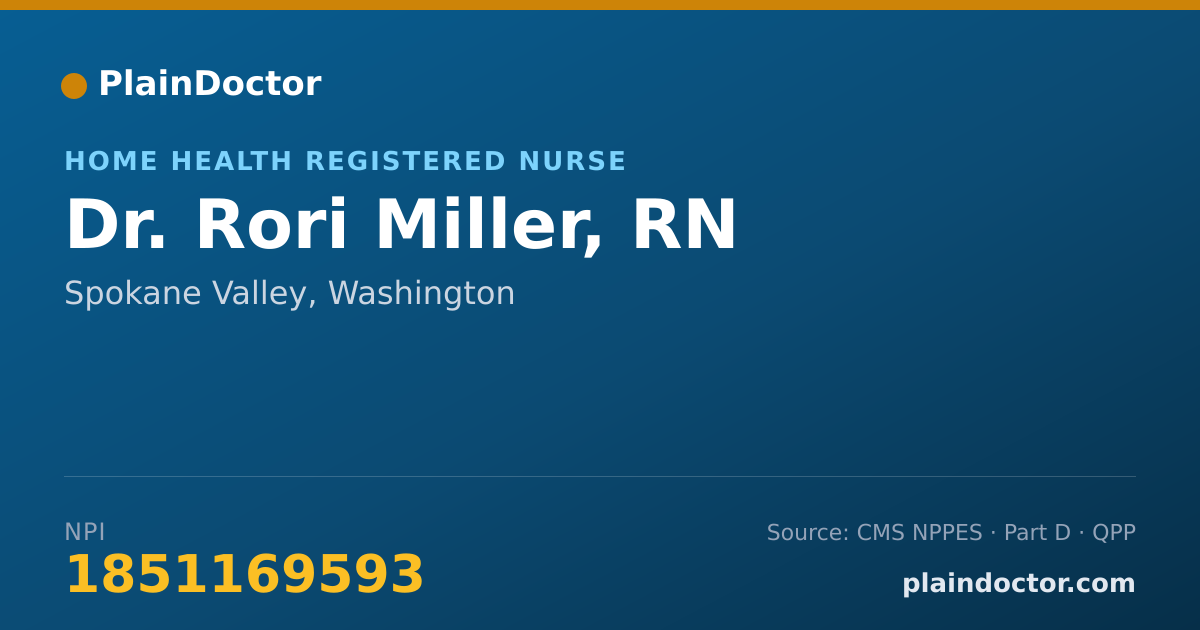 Shareable card for Rori Miller, RN - Home Health Registered Nurse, Spokane Valley, WA