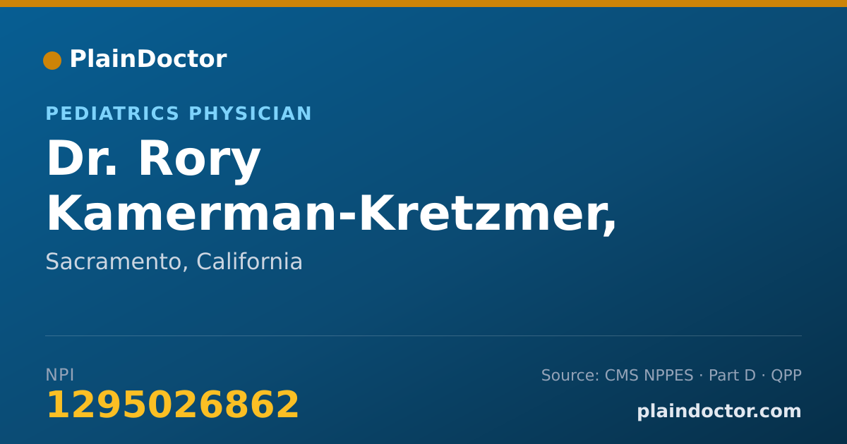 Shareable card for Rory Kamerman-Kretzmer, M.D. - Pediatrics Physician, Sacramento, CA
