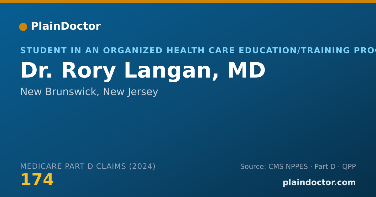 Shareable card for Rory Langan, MD - Student in an Organized Health Care Education/Training Program, New Brunswick, NJ