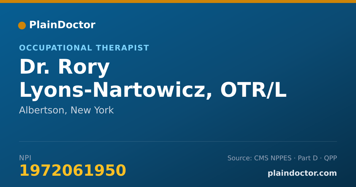Shareable card for Rory Lyons-Nartowicz, OTR/L - Occupational Therapist, Albertson, NY