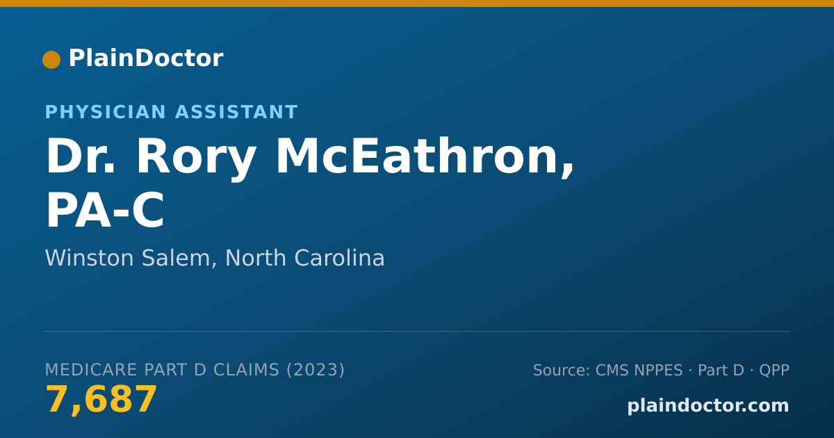 Shareable card for Rory McEathron, PA-C - Physician Assistant, Winston Salem, NC