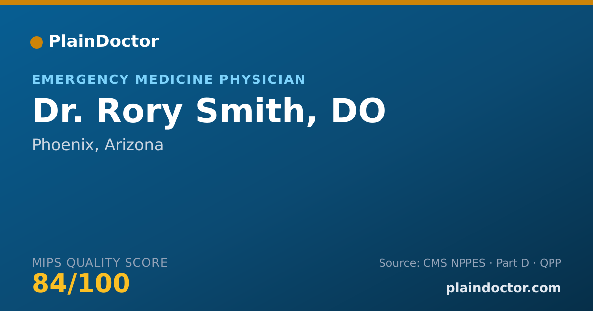 Shareable card for Rory Smith, DO - Emergency Medicine Physician, Phoenix, AZ