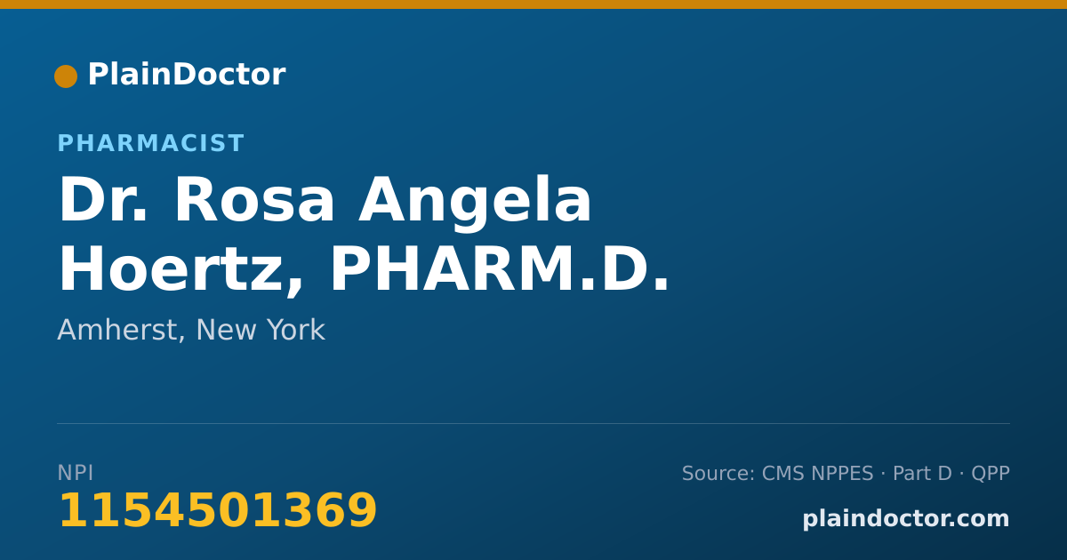 Shareable card for Rosa Angela Hoertz, PHARM.D. - Pharmacist, Amherst, NY