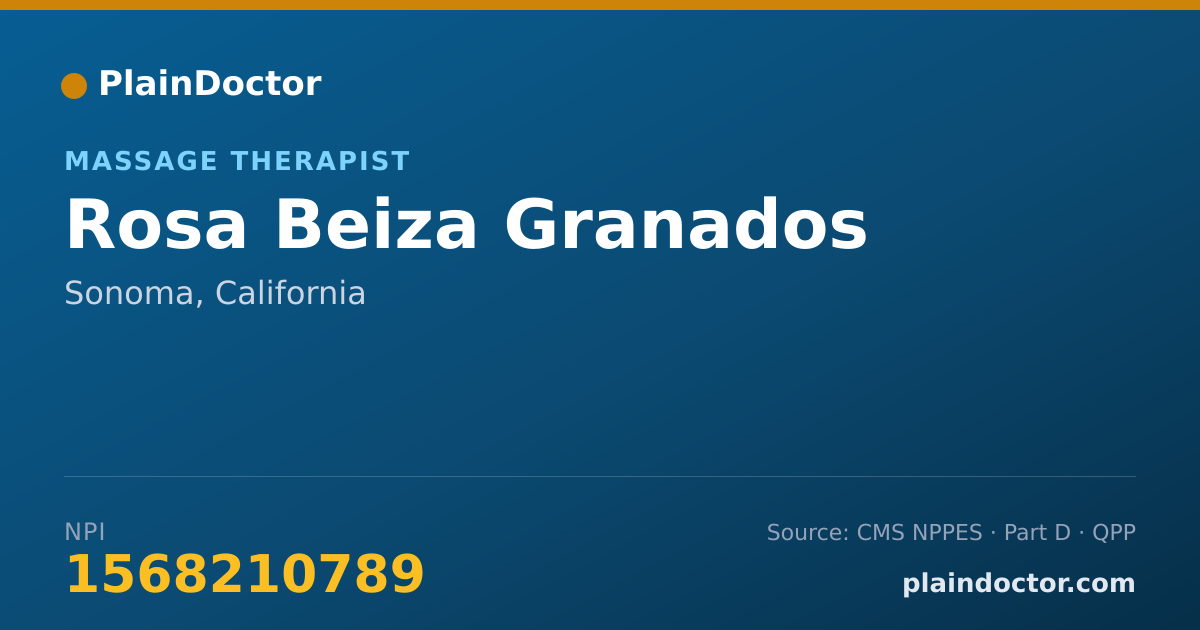 Shareable card for Rosa Beiza Granados - Massage Therapist, Sonoma, CA