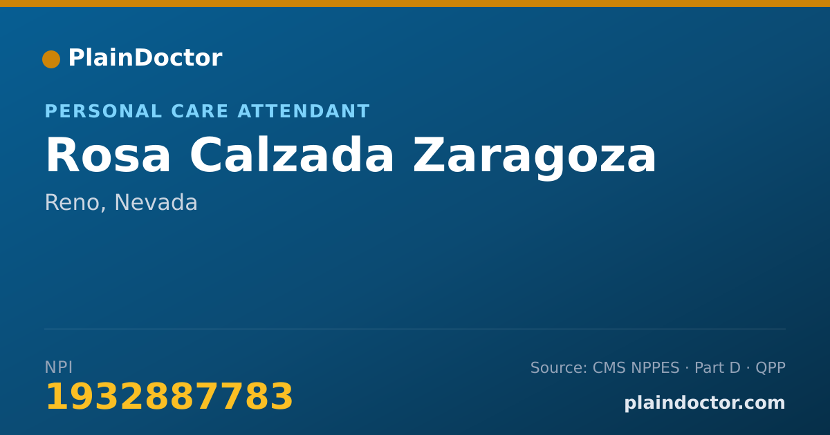 Shareable card for Rosa Calzada Zaragoza - Personal Care Attendant, Reno, NV
