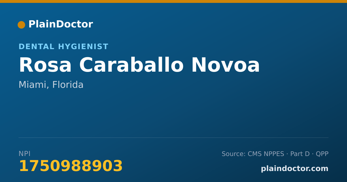 Shareable card for Rosa Caraballo Novoa - Dental Hygienist, Miami, FL
