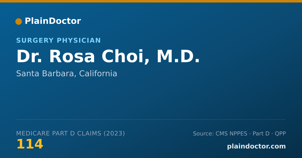 Shareable card for Rosa Choi, M.D. - Surgery Physician, Santa Barbara, CA