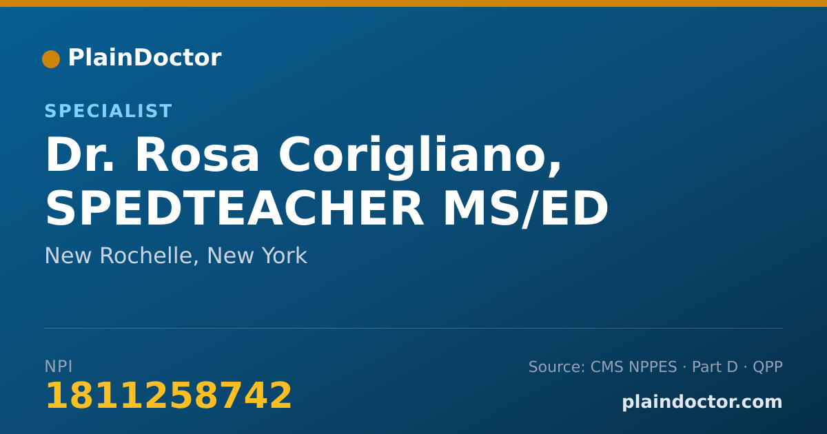 Shareable card for Rosa Corigliano, SPEDTEACHER MS/ED - Specialist, New Rochelle, NY
