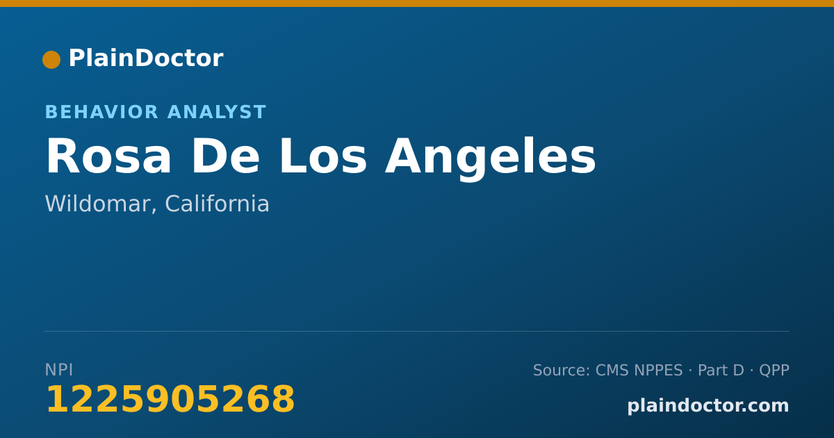 Shareable card for Rosa De Los Angeles - Behavior Analyst, Wildomar, CA