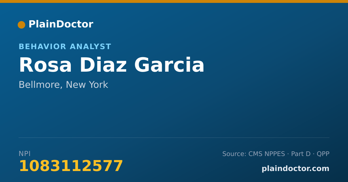 Shareable card for Rosa Diaz Garcia - Behavior Analyst, Bellmore, NY