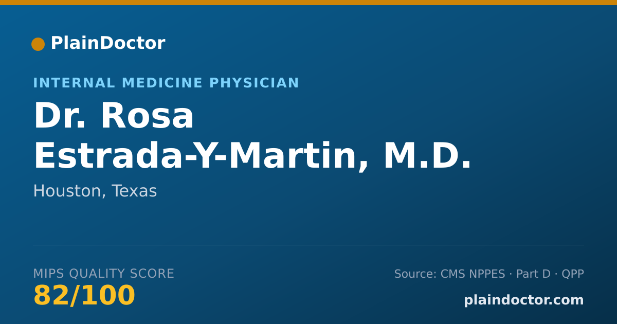 Shareable card for Rosa Estrada-Y-Martin, M.D. - Internal Medicine Physician, Houston, TX
