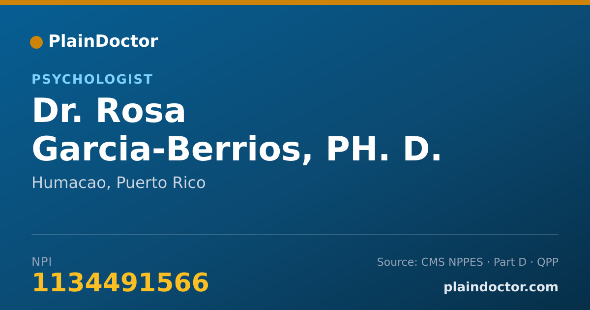 Shareable card for Rosa Garcia-Berrios, PH. D. - Psychologist, Humacao, PR