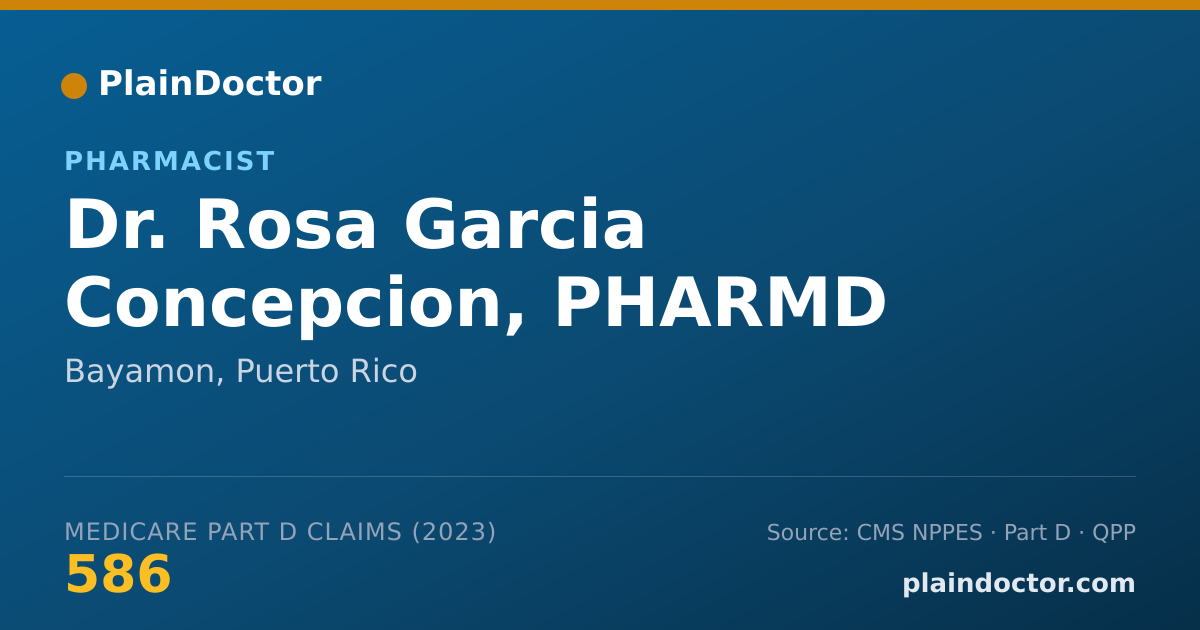Shareable card for Rosa Garcia Concepcion, PHARMD - Pharmacist, Bayamon, PR