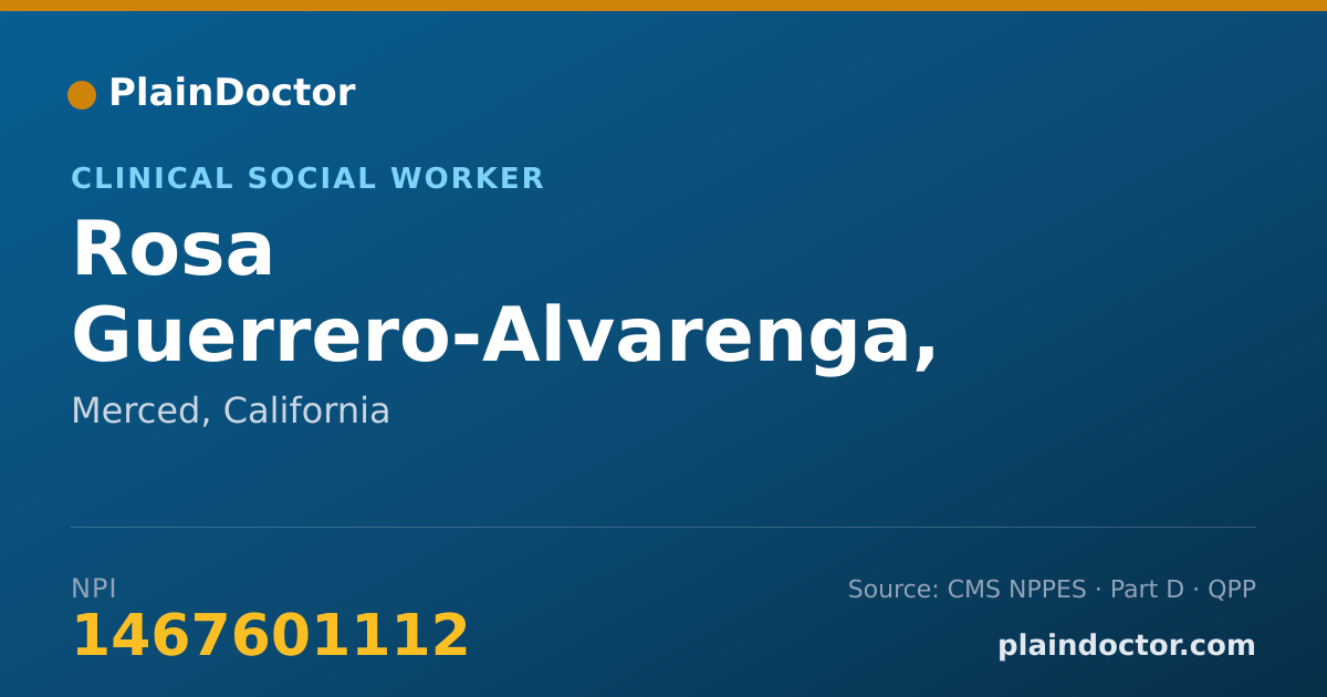 Shareable card for Rosa Guerrero-Alvarenga, LCSW - Clinical Social Worker, Merced, CA