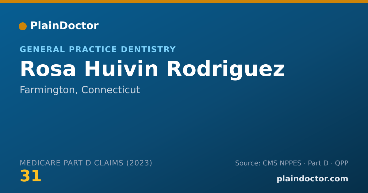 Shareable card for Rosa Huivin Rodriguez - General Practice Dentistry, Farmington, CT