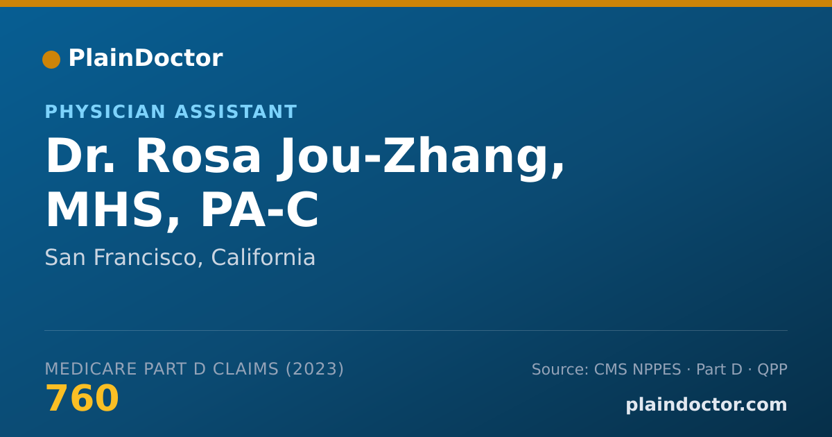 Shareable card for Rosa Jou-Zhang, MHS, PA-C - Physician Assistant, San Francisco, CA