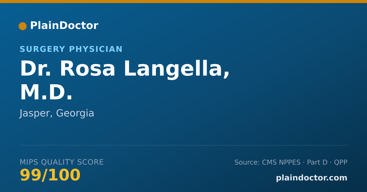 Shareable card for Rosa Langella, M.D. - Surgery Physician, Jasper, GA
