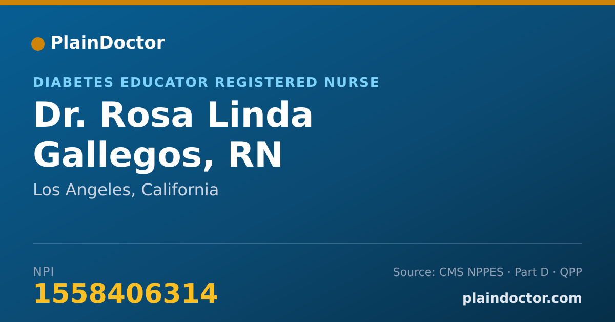 Shareable card for Rosa Linda Gallegos, RN - Diabetes Educator Registered Nurse, Los Angeles, CA