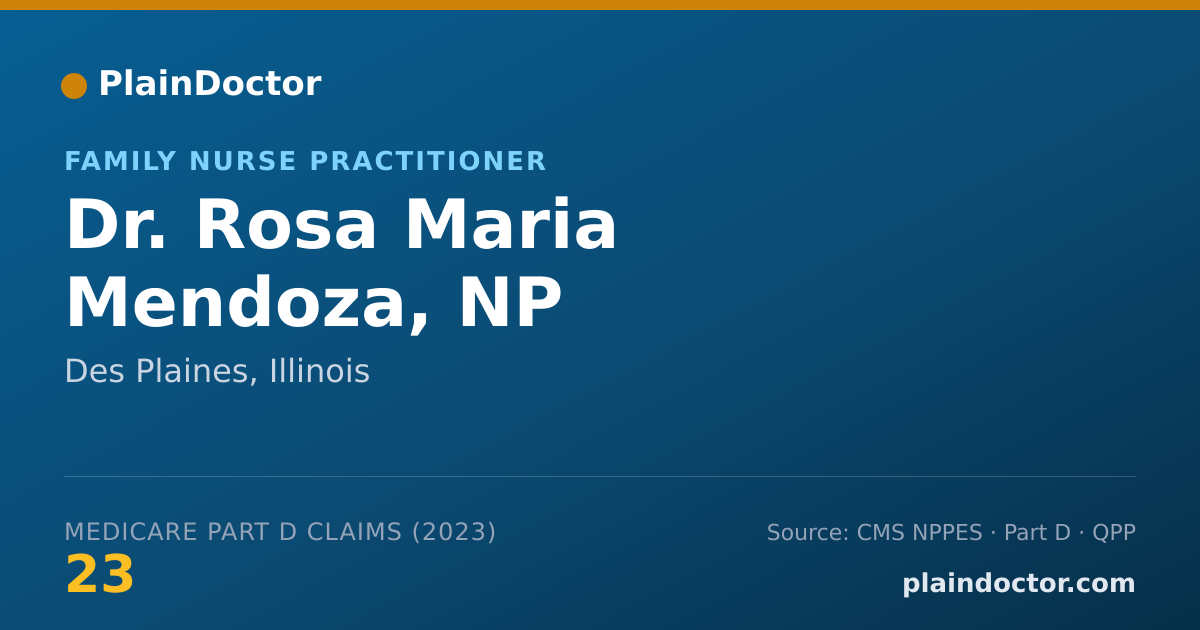 Shareable card for Rosa Maria Mendoza, NP - Family Nurse Practitioner, Des Plaines, IL