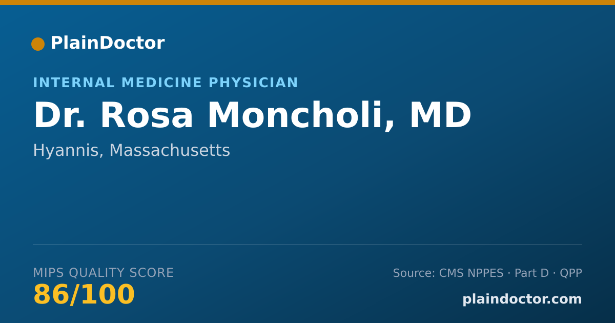 Shareable card for Rosa Moncholi, MD - Internal Medicine Physician, Hyannis, MA