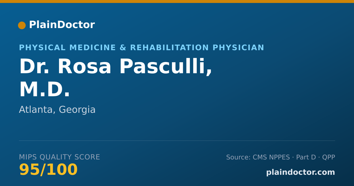 Shareable card for Rosa Pasculli, M.D. - Physical Medicine & Rehabilitation Physician, Atlanta, GA
