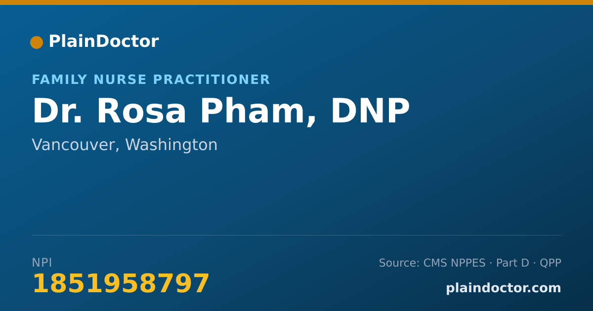 Shareable card for Rosa Pham, DNP - Family Nurse Practitioner, Vancouver, WA