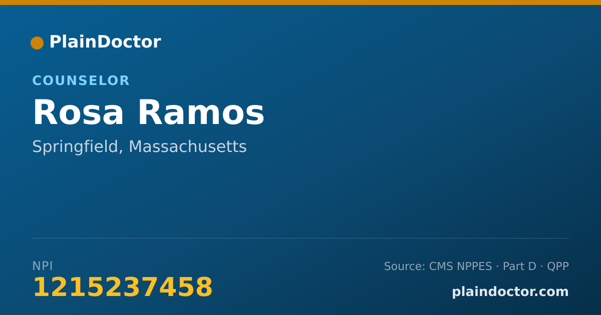 Shareable card for Rosa Ramos - Counselor, Springfield, MA