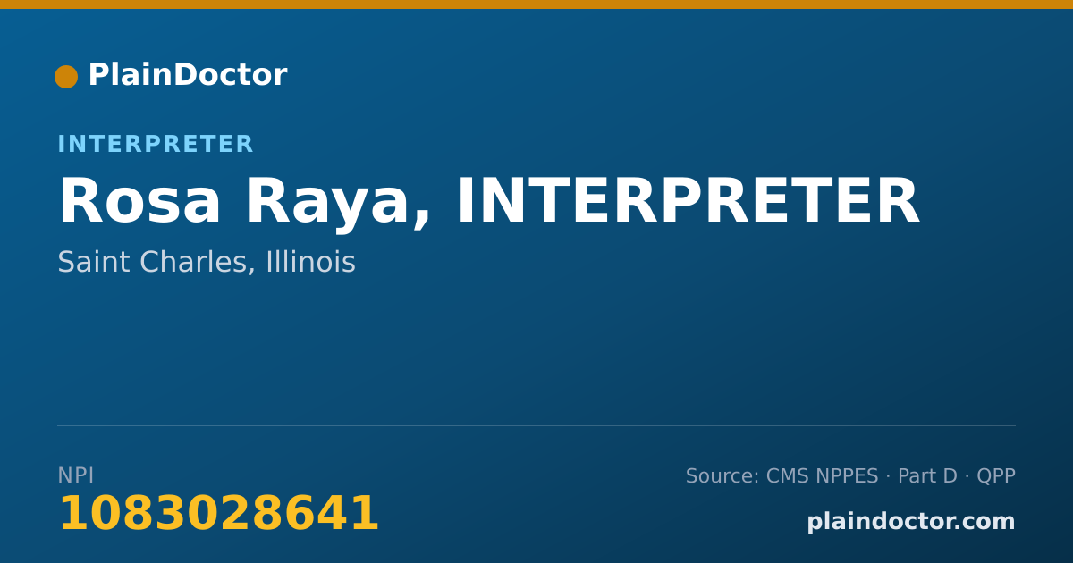 Shareable card for Rosa Raya, INTERPRETER - Interpreter, Saint Charles, IL