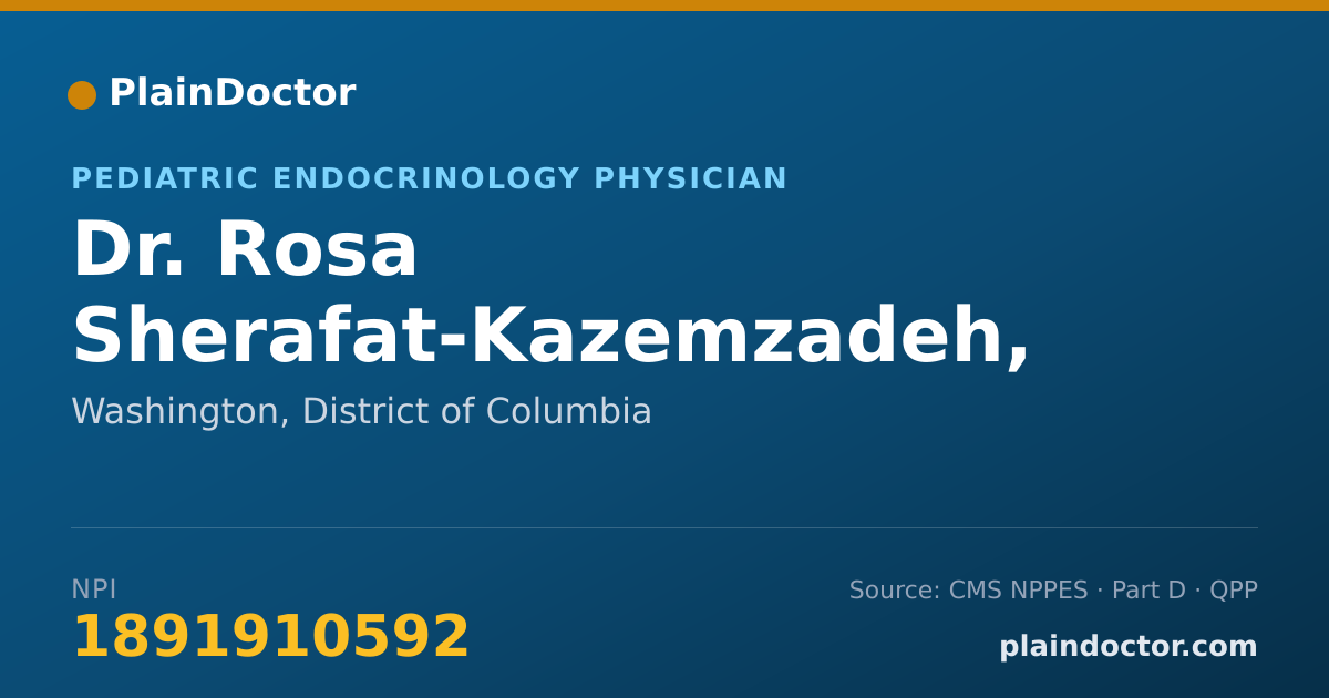 Shareable card for Rosa Sherafat-Kazemzadeh, M.D. - Pediatric Endocrinology Physician, Washington, DC