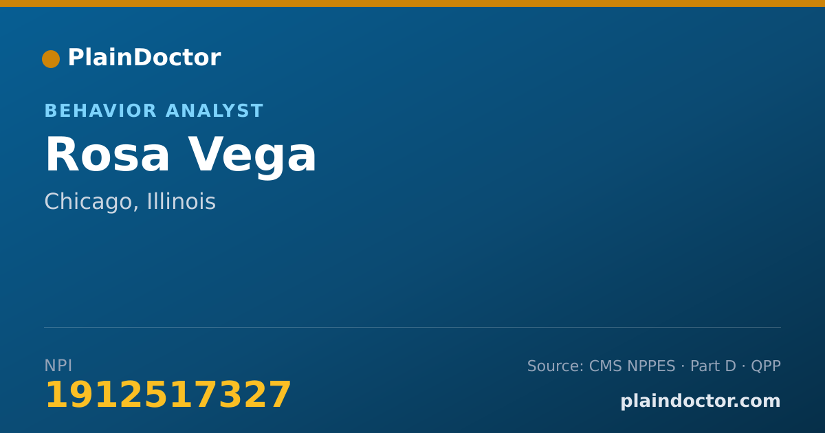 Shareable card for Rosa Vega - Behavior Analyst, Chicago, IL